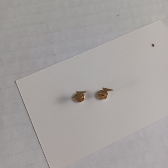 Mjust Lightning Stud Titanium Earrings NEW -Hypoallergenic -Flat Back -Sensitive - Picture 8 of 10